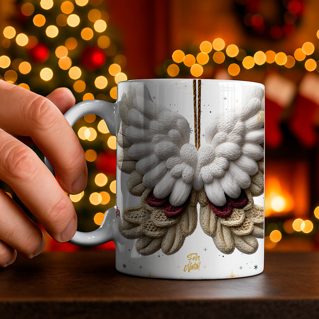 Knitted Christmas Mug Sublimation PNG Bundle | Cozy Holiday Mug Wrap Designs