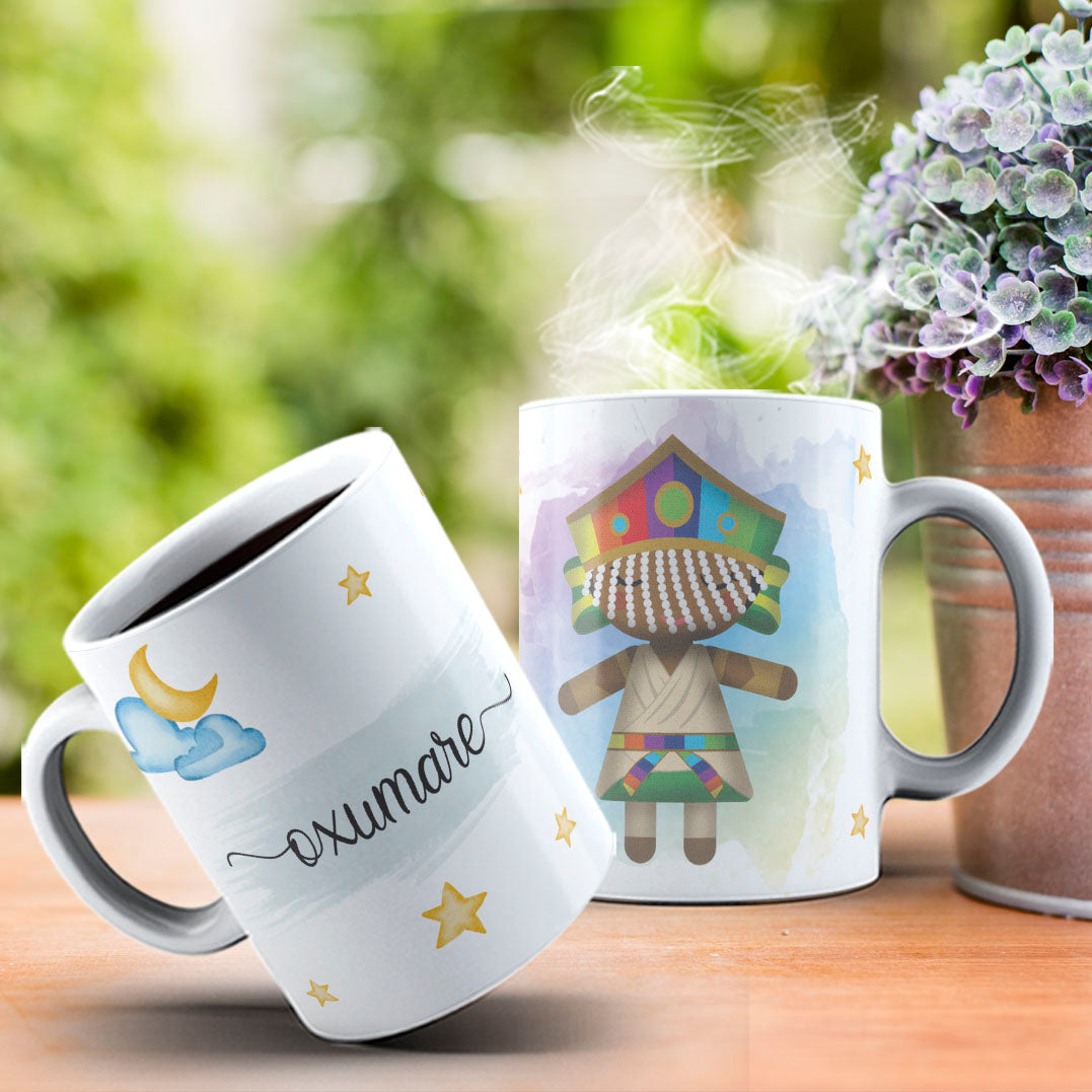 Cute Orixas Mug Sublimation PNG Bundle | Cute Orisha Coffee Cup Wrap Design