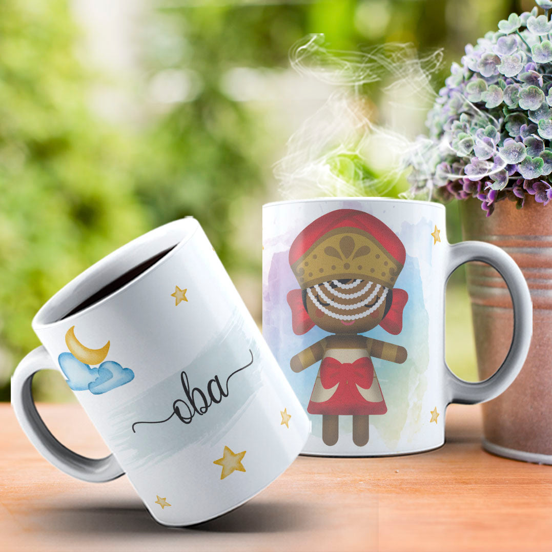 Cute Orixas Mug Sublimation PNG Bundle | Cute Orisha Coffee Cup Wrap Design