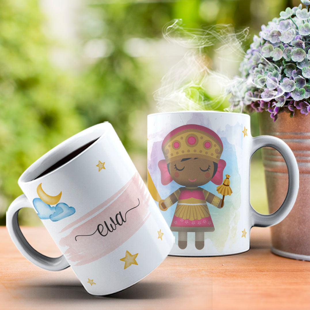 Cute Orixas Mug Sublimation PNG Bundle | Cute Orisha Coffee Cup Wrap Design