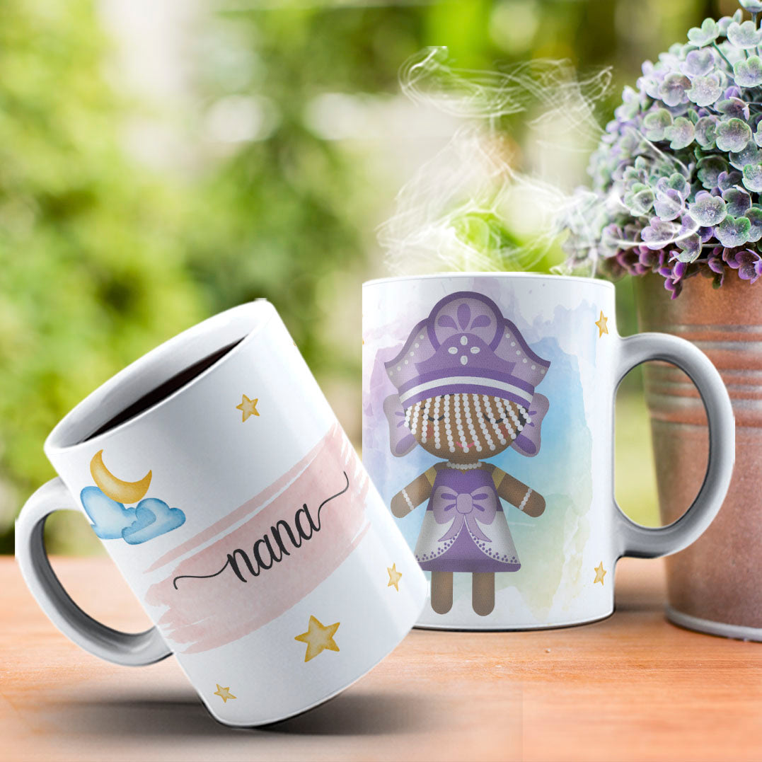 Cute Orixas Mug Sublimation PNG Bundle | Cute Orisha Coffee Cup Wrap Design