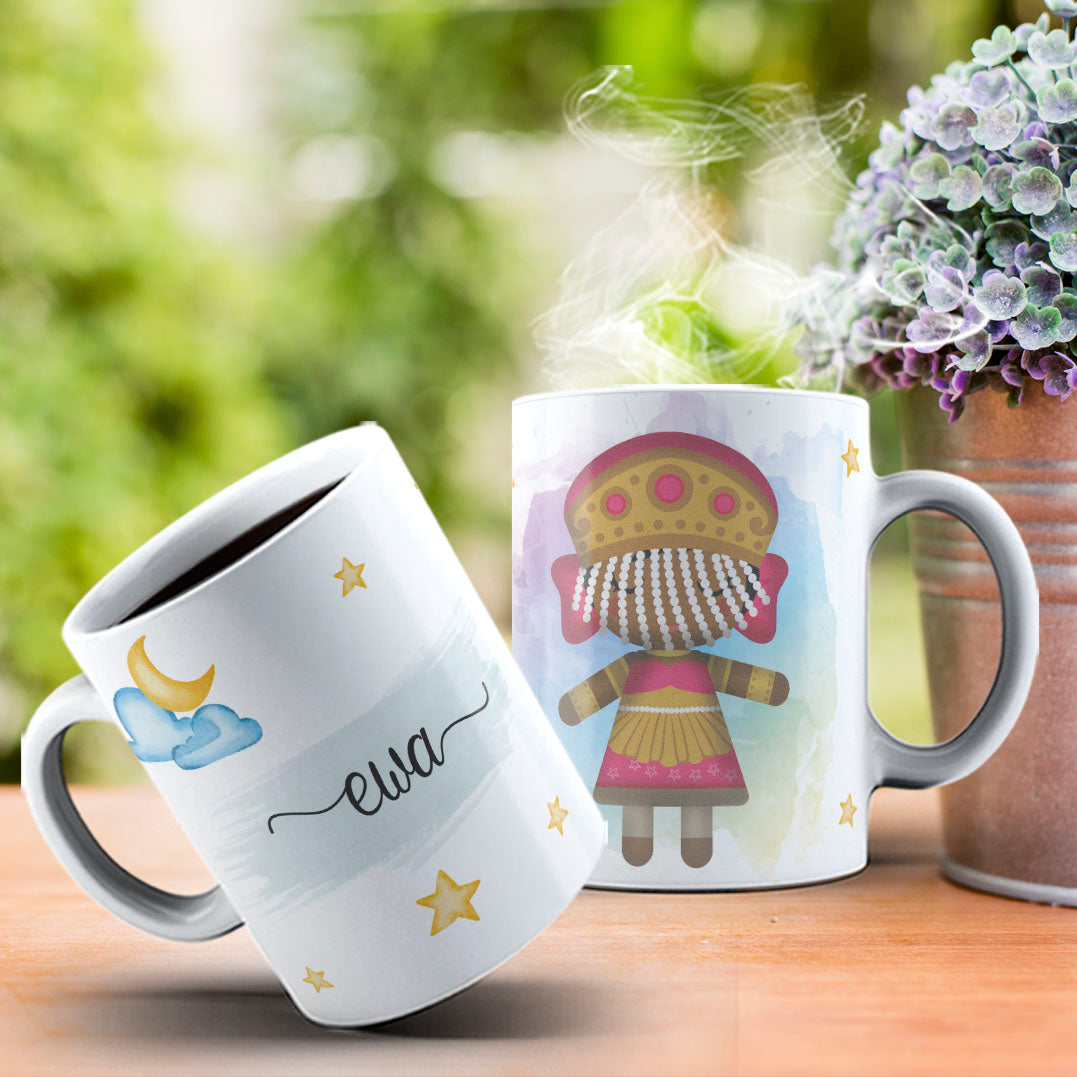 Cute Orixas Mug Sublimation PNG Bundle | Cute Orisha Coffee Cup Wrap Design