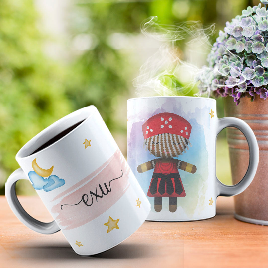 Cute Orixas Mug Sublimation PNG Bundle | Cute Orisha Coffee Cup Wrap Design
