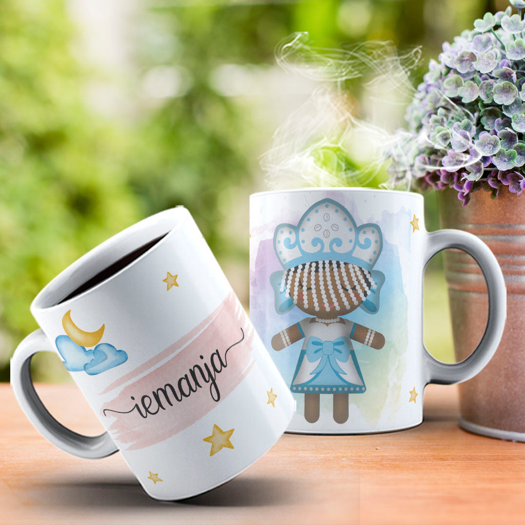 Cute Orixas Mug Sublimation PNG Bundle | Cute Orisha Coffee Cup Wrap Design