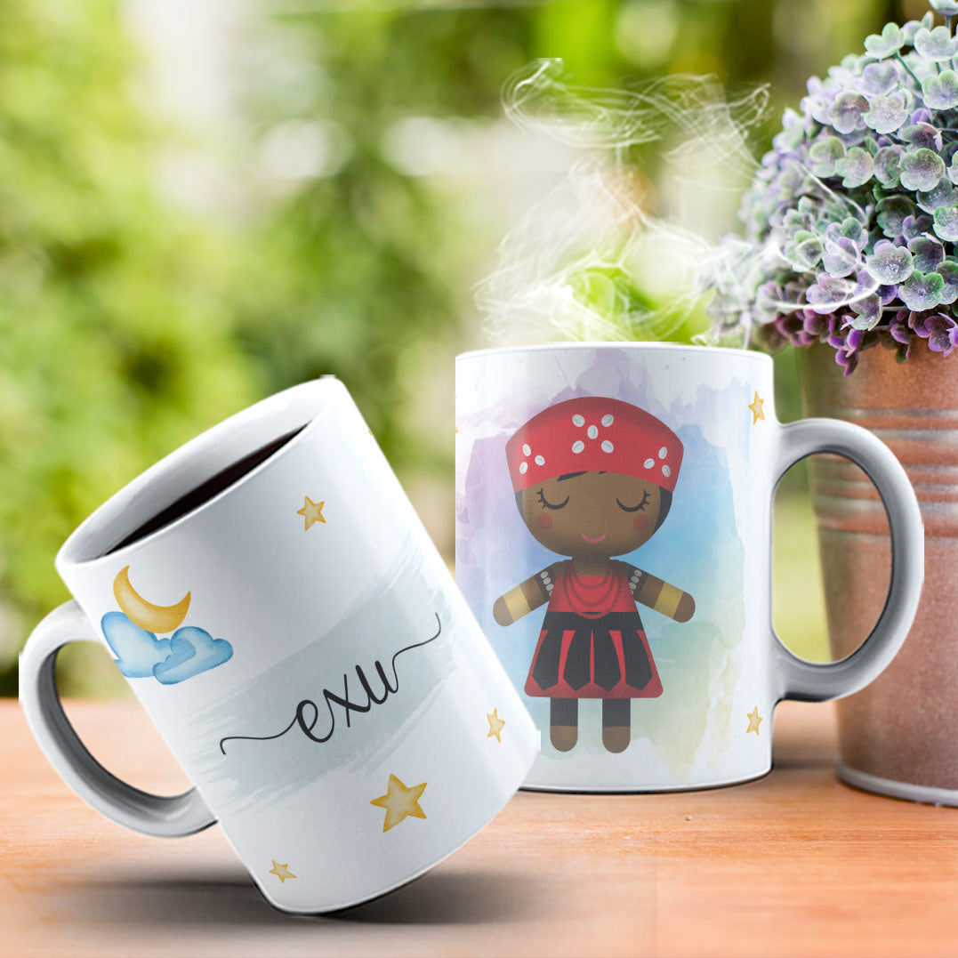 Cute Orixas Mug Sublimation PNG Bundle | Cute Orisha Coffee Cup Wrap Design