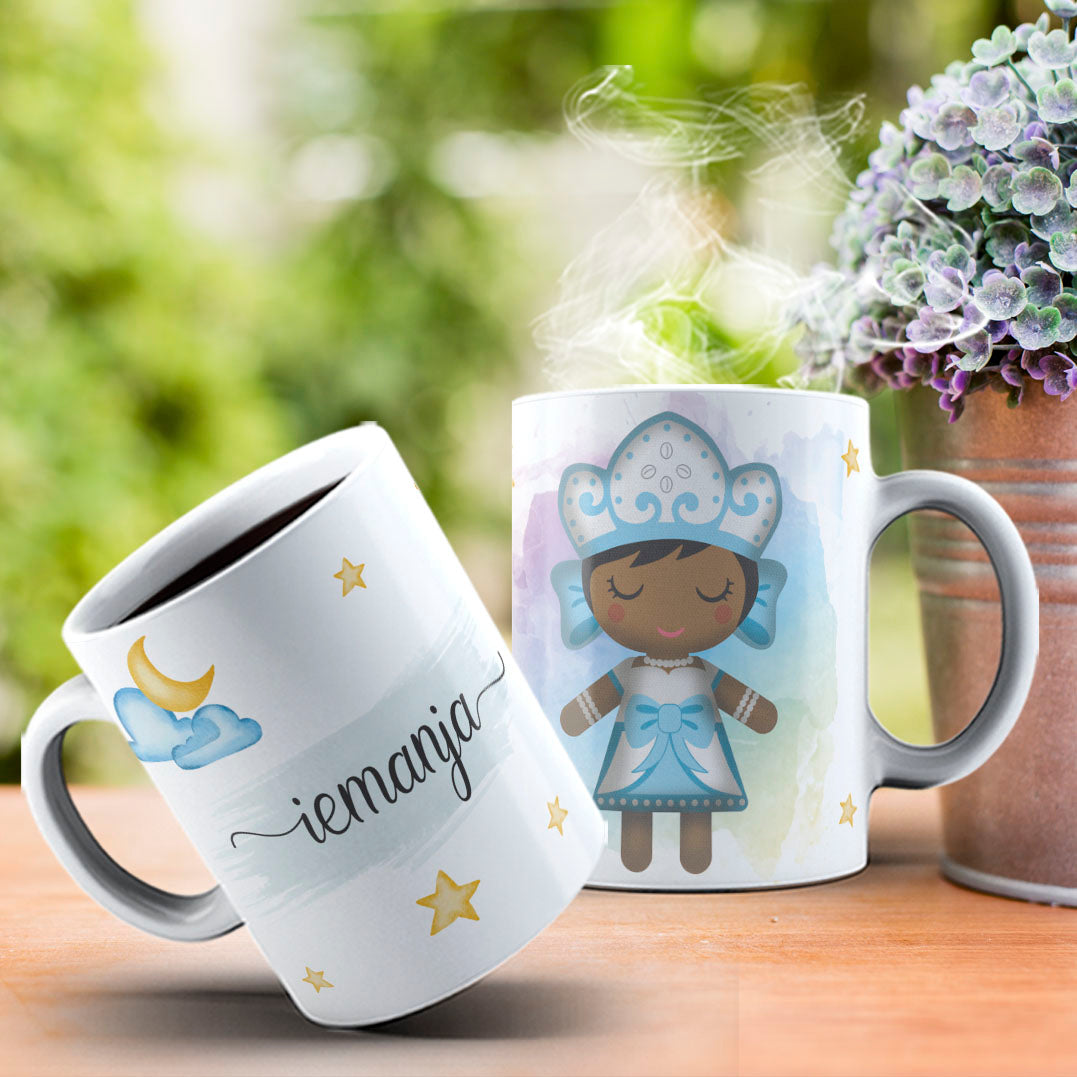 Cute Orixas Mug Sublimation PNG Bundle | Cute Orisha Coffee Cup Wrap Design