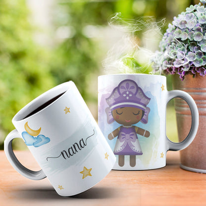 Cute Orixas Mug Sublimation PNG Bundle | Cute Orisha Coffee Cup Wrap Design