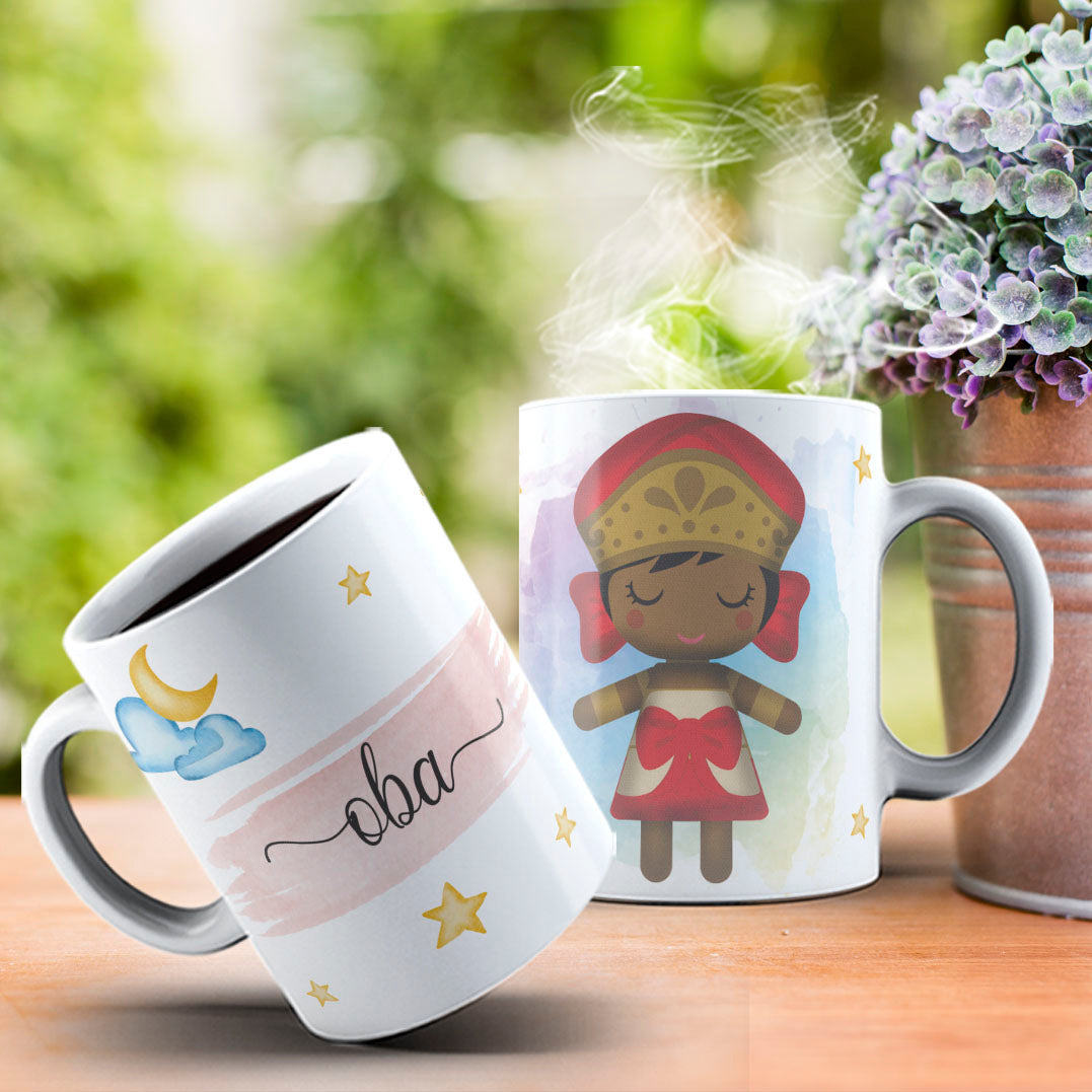 Cute Orixas Mug Sublimation PNG Bundle | Cute Orisha Coffee Cup Wrap Design