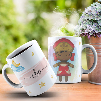 Cute Orixas Mug Sublimation PNG Bundle | Cute Orisha Coffee Cup Wrap Design
