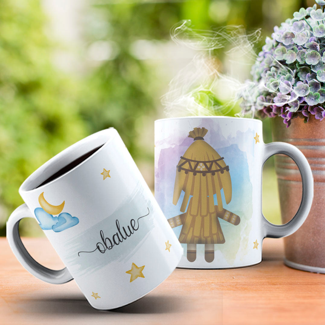 Cute Orixas Mug Sublimation PNG Bundle | Cute Orisha Coffee Cup Wrap Design
