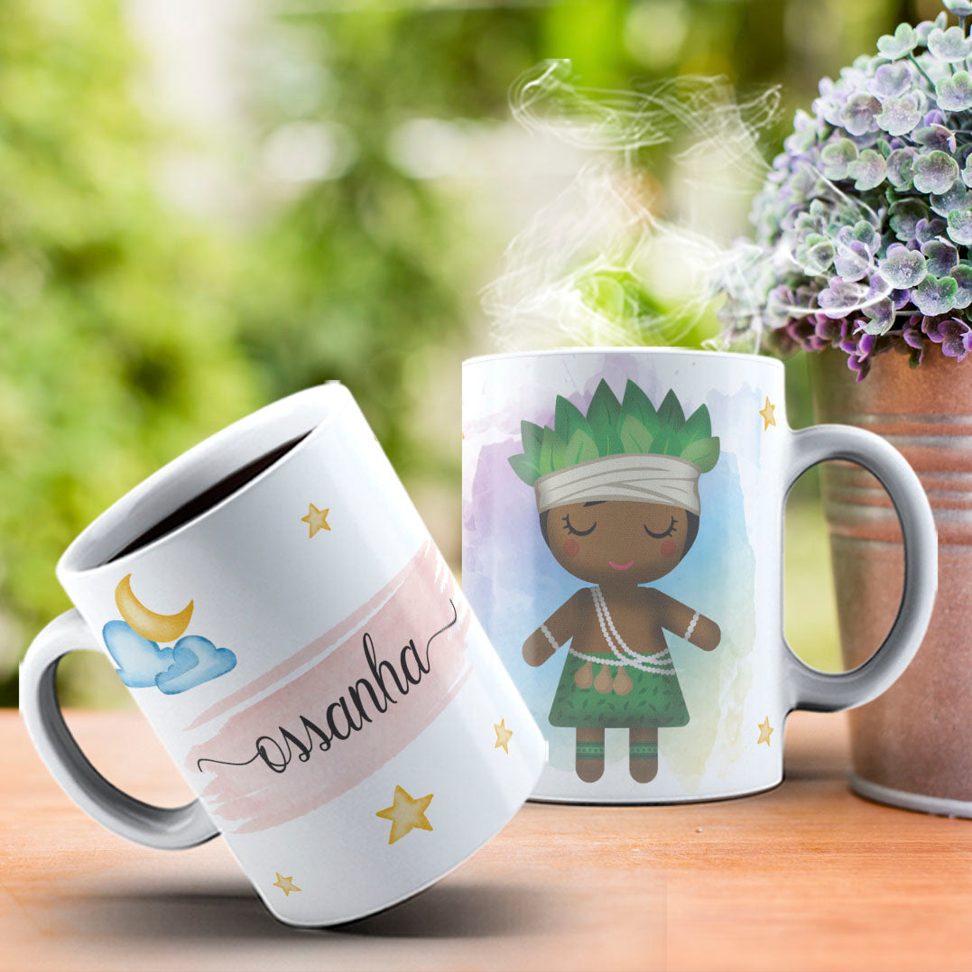 Cute Orixas Mug Sublimation PNG Bundle | Cute Orisha Coffee Cup Wrap Design