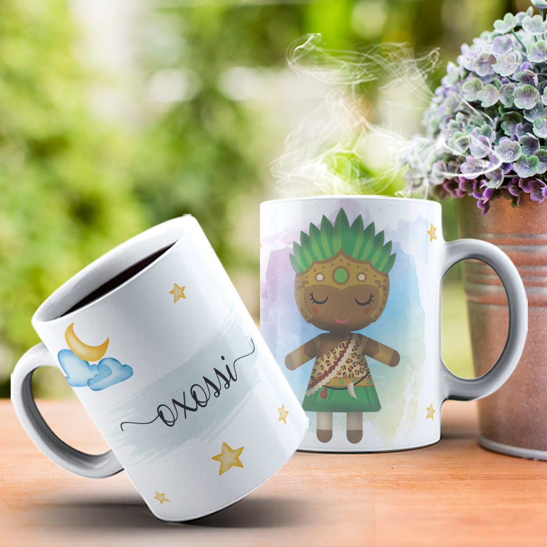 Cute Orixas Mug Sublimation PNG Bundle | Cute Orisha Coffee Cup Wrap Design