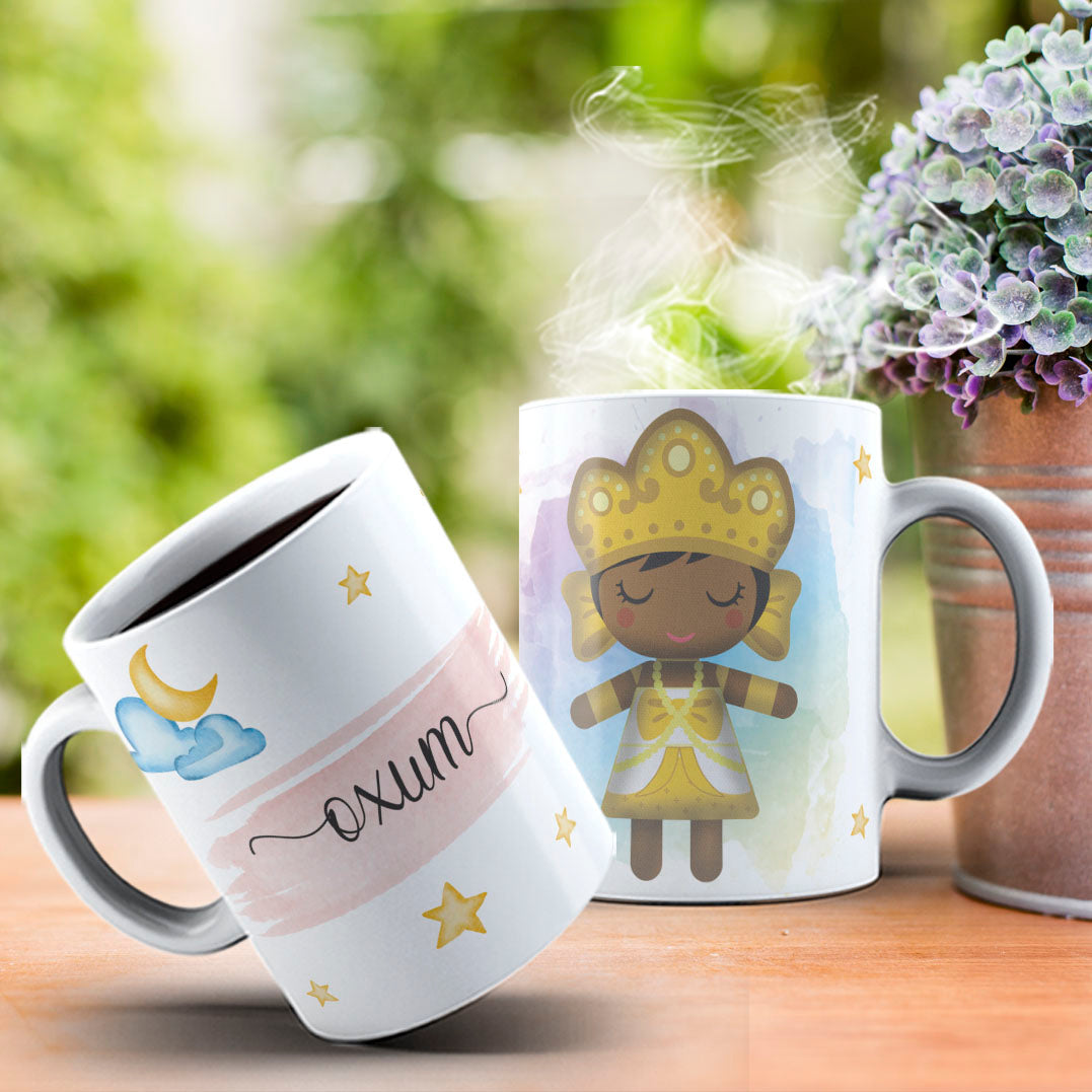 Cute Orixas Mug Sublimation PNG Bundle | Cute Orisha Coffee Cup Wrap Design