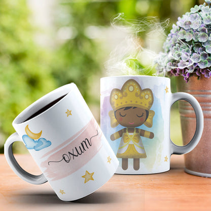 Cute Orixas Mug Sublimation PNG Bundle | Cute Orisha Coffee Cup Wrap Design