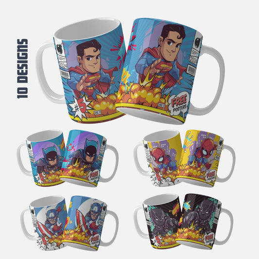 Pop Art Mug Wrap, Comic Book Mug, Black Panther mug, Ghost-Spider mug wraptemplate design, ,, Supergirl mug png, Wolverine mug wrap,,Spider-Man mug wrap Green Arrow mug design,  Wrap, Superhero Mug Wrap, Custom Mug Design, Printable Mug Wrap, Pop Culture Mug Decor, High-Quality Mug Wrap, Unique Mug Gifts, Vibrant Mug Wraps, Durable Mug Wraps. Captain America mug wrap, 