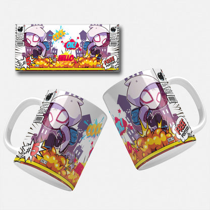 Pop Art Comic Inpired Superhero Mug Wrap Designs