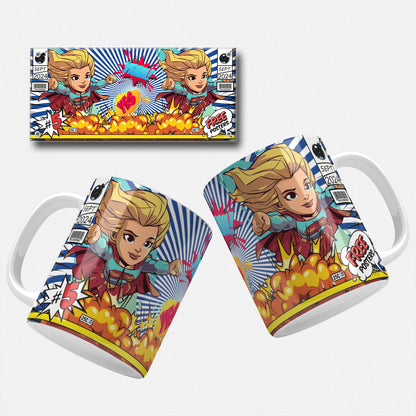 Pop Art Comic Inpired Superhero Mug Wrap Designs