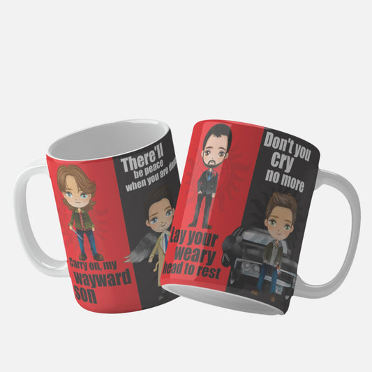 Supernatural Mug Wrap, Supernatural Vinyl Wrap, Sam and Dean Mug Wrap, Castiel Mug Wrap, Crowley Mug Wrap, Supernatural Gift, Supernatural Fan Merchandise, Custom Mug Wrap, Unique Mug Designs, Supernatural Coffee Mug