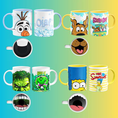 Cartoon Mug PNG Bundle with Fun Mouth Bottoms + Free Clipart & Backgrounds