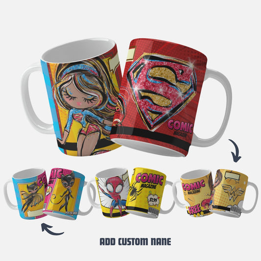 Pop_Art_Mug_Wrap Superhero_Mug_Wraps Wonder_Woman_Mug_Wrap Batgirl_Catwoman_Mug_Wrap Supergirl_Mug_Wrap Spider-Woman_Mug_Wrap Comic_Book_Mug_Wrap Custom_Mug_Wraps Vinyl_Mug_Wraps Unique_Mug_Designs