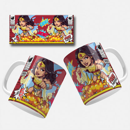 Pop Art Comic Inpired Superhero Mug Wrap Designs