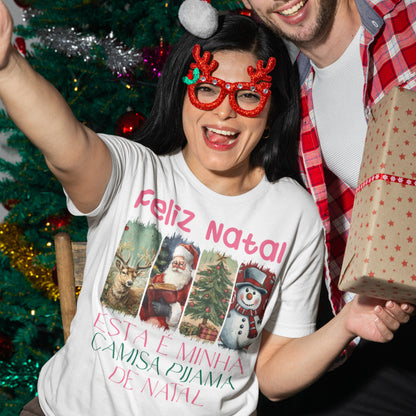 Funny Christmas Pajama Shirt Design | Feliz Natal Sublimation PNG