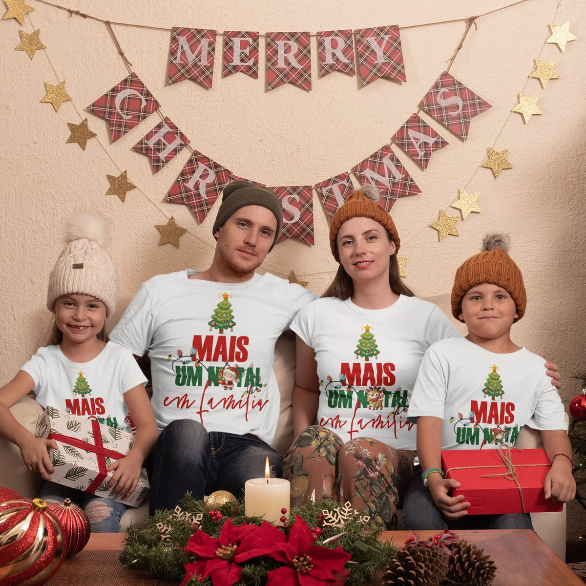 Family Christmas Shirt Sublimation PNG | Mais Um Natal em Família Design | Matching Family Xmas Shirts